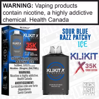 Sour Blue Razz Patchy Ice KLIKIT X 35K POD