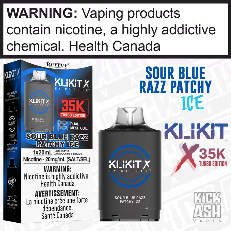 Sour Blue Razz Patchy Ice KLIKIT X 35K POD