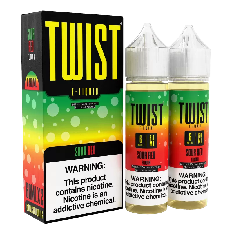 TWIST E-Liquid - Sour Red - 120ML E-Liquid (Twin 60ML Pack)