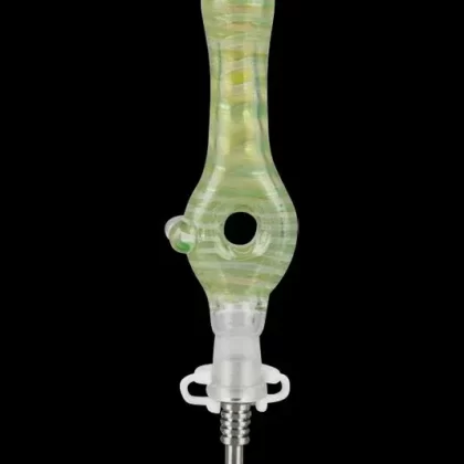 Glass Donut 10mm Dab Straw with Titanium Tip