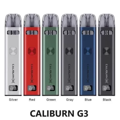 UWELL CALIBURN G3 POD KIT - COLOR#Silver>Gray>Black>Red>Green>Blue.