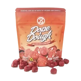 D8 Dope Dough Bites – 25mg – Red Velvet – Baked Bags