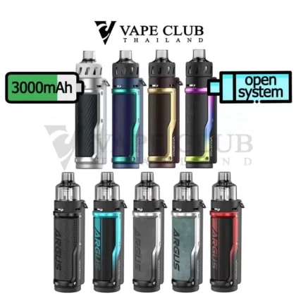 Voopoo Argus Pro Pod Kit - Litchi Leather & Red, Vintage Grey & Silver