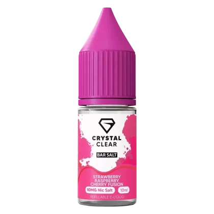 Crystal Clear Strawberry Raspberry Cherry Nic Salt Vape juice 10ml
