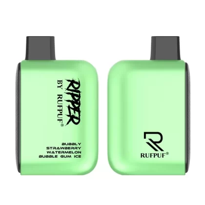 RUFPUF RIPPER Bubbly Strawberry Watermelon Bubble Gum Ice Disposable Vape 6000 PUFFS (50mg)