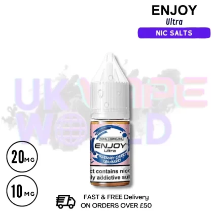 Blueberry Cherry Cranberry Enjoy Ultra 9000 9K Nic Salt 10ML eLiquid