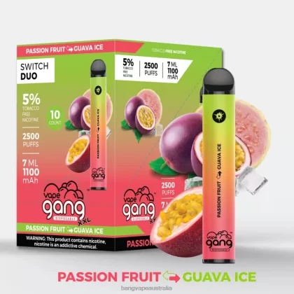 Vape Gang Switch Duo 2 flavors (Box of 10) 6006N44 Passionfruit – Guava Ice – Vape Gang Sydney - Bangvapeaustralia