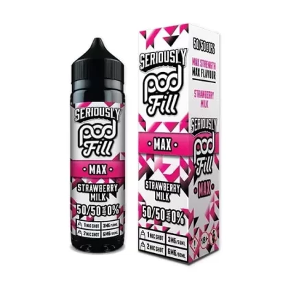 SERIOUSLY POD FILL MAX 50/50 STRAWBERRY MILK 40ML SHORTFILL E-LIQUID