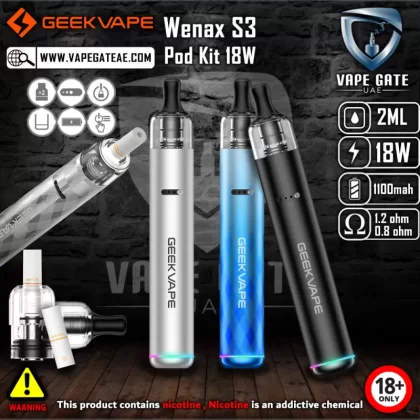 GEEKVAPE Wenax S3 Pod Kit 18W 1100mAh - Atom Silver