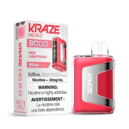 Kraze HD 2.0 Disposable Vape – 9000 Puffs – Red Lightning