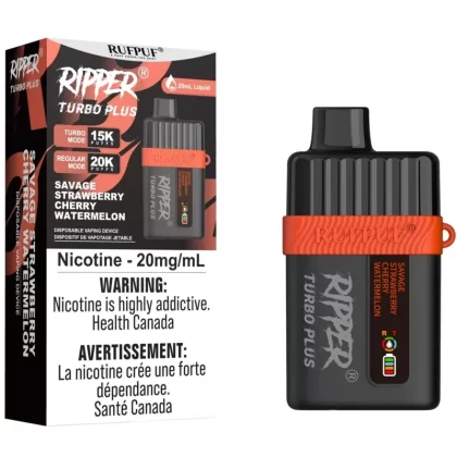 RIPPER TURBO PLUS Disposable Vape – Savage Strawberry Cherry Watermelon