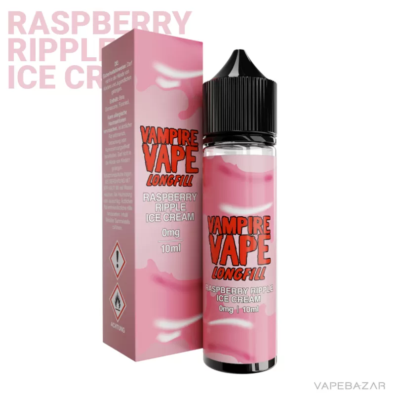 Vampire Vape Longfill Dessert – Raspberry Ripple Ice Cream 10ml - Himbeere / Eiscreme / Vanille - Image 2
