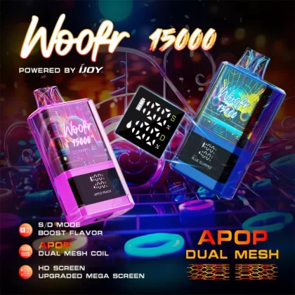 Woofr 15000 Powered by iJoy Device - 15000 Puffs - Watermelon Bubble Gum