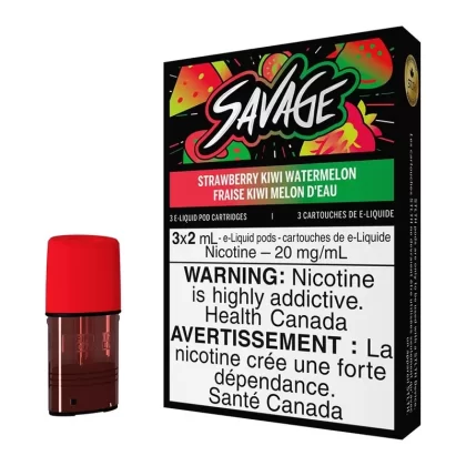 STLTH E-Liquid Pod Pack – Savage Strawberry Kiwi Watermelon - Nicotine Strength#20mg/ml
