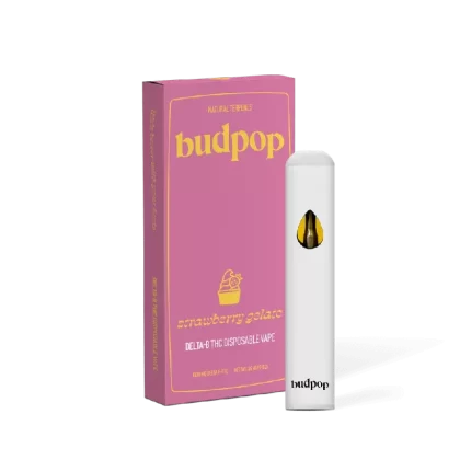 BudPop Delta 8 Disposable Vape Pen – Strawberry Gelato - size#2-Gram~pack size#Single>3-Pack>5-Pack