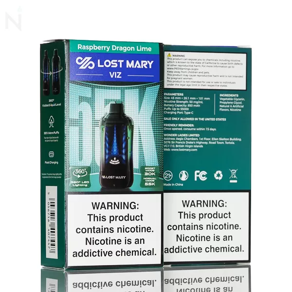 Lost Mary VIZ 55K 55,000 Puffs Disposable Vape - 16.7mL - Fcuking Fab - Image 3