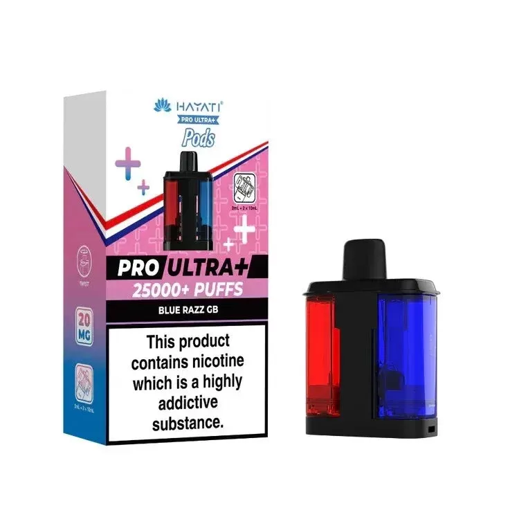 Hayati Pro Ultra Plus 25K Prefilled Pods - Box of 5 - Cherry Ice / Peach Mango