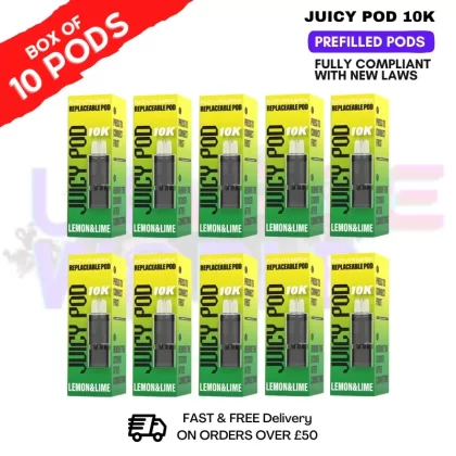 Lemon Lime Juicy Pod 10K Prefilled Pods Box Of 10