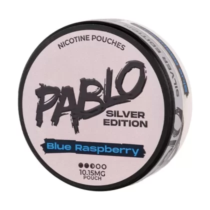 Blue Raspberry Silver Edition Nicotine Pouches by Pablo