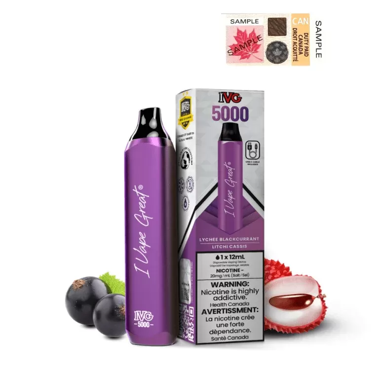 IVG 5000 PUFFS DISPOSABLE VAPE – Lychee Blackcurrant
