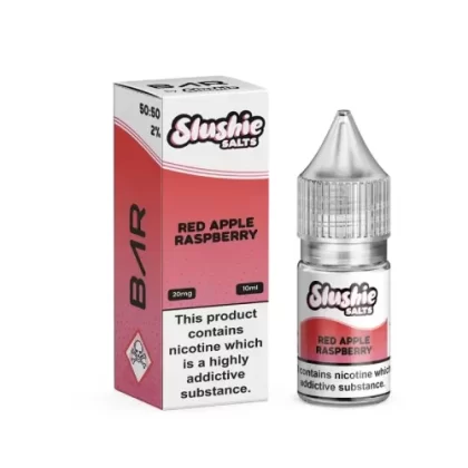 RED APPLE RASPBERRY NICOTINE BAR SALT E LIQUID BAR BY SLUSHIE 10ML 50VG