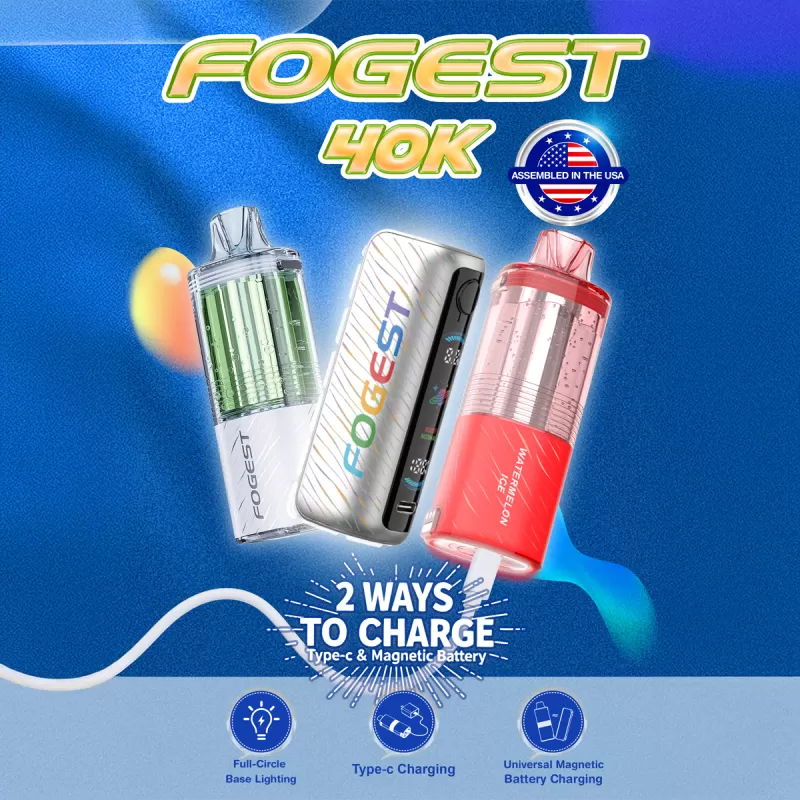 Assembled in USA | FOGEST 40K Disposable Device POD - 40,000 Puff - Cherry Slush (New Flavor!)