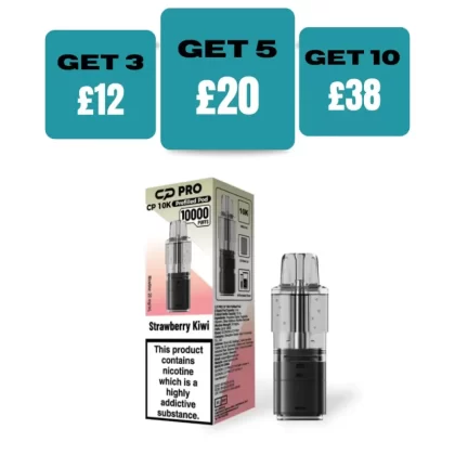 Strawberry Kiwi Crystal Pro CP10k Prefilled Pods - £4.99 or 3 For £12 - Strawberry kiwi