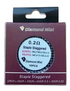 Diamond Mist Pre Made Staple Staggered Coils - Vape Store