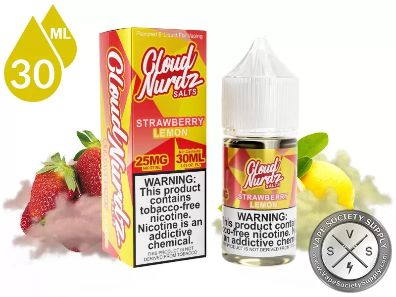 Strawberry Lemon by Cloud Nurdz Salts 30ml - Vape Product, Vape Product (8246F2)