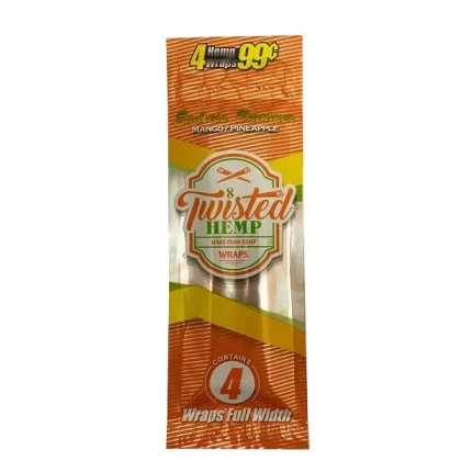 Twisted Hemp Mango Pineapple Wraps - Product#Mango Pineapple~Packaging#15 Packs of 4