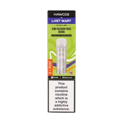 Kiwi Passion Fruit Guava Crystal Pro Prefilled Pods by Hawcos x Lost Mary