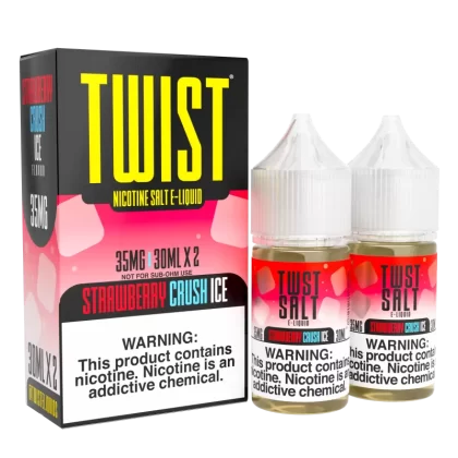 TWIST Nicotine Salt E-Liquid - Strawberry Crush Ice - 60ML E-Liquid (Twin 30ML Pack)