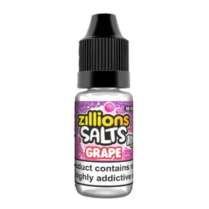 Zillions Salts Grape Nic Salt Vape Juice - 10 Pack - Strength
