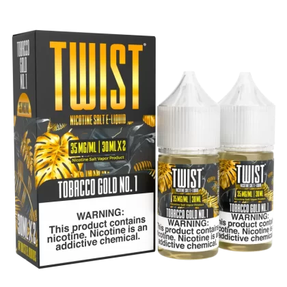 TWIST Nicotine Salt E-Liquid - Tobacco Gold No.1 - 60ML E-Liquid (Twin 30ML Pack) - 35MG
