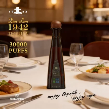 Solaris Tequila Don Leon 1942 30000 30K Puffs Original Rechargeable Battery Display Disposable Vape - Vapeq10