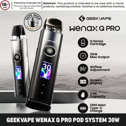 GEEKVAPE Wenax Q Pro Pod System 30W Vape Kit in Dubai - Aurora Green, Azure Blue