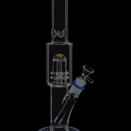 Straight Ice Bong with Double Showerhead Perc - choose color#Dark Blue>Jade Green>Black
