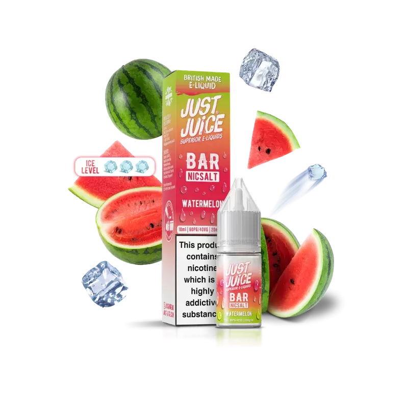 Just Juice Bar Watermelon 10ml Nic Salt – Sweet, Refreshing, Smooth