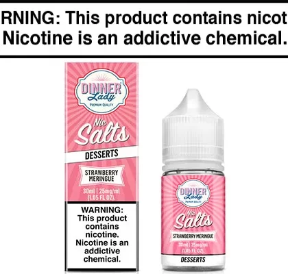 STRAWBERRY MERINGUE CUSTARD BY DINNER LADY SALTS 30ML - Vapejuice