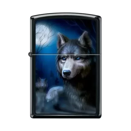 Zippo Lighter – Pack of Wolves Black Matte