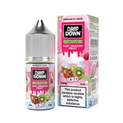 DRIP DOWN EDITION NIC SALT – KIWI DRAGON FRUIT ICE – 30ML (25MG-50MG) - Vapebazaar Pk