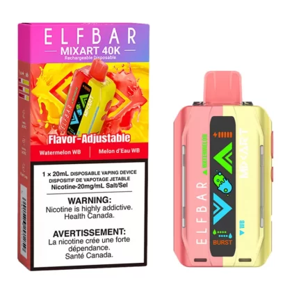 Elf Bar MixArt 40K Disposable Vape Device - Watermelon WB 20ml - 20mg/ml