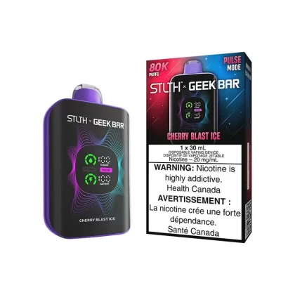 STLTH X GEEKBAR Cherry Blast Ice 80K Disposable Vape, 30mL