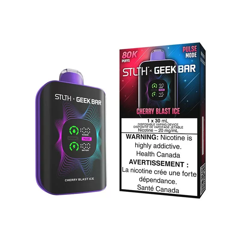 STLTH X GEEKBAR Cherry Blast Ice 80K Disposable Vape, 30mL