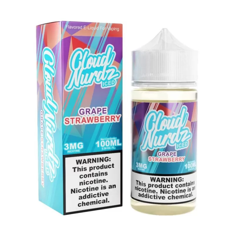 Cloud Nurdz Iced Grape Strawberry eJuice - 100mL 0mg