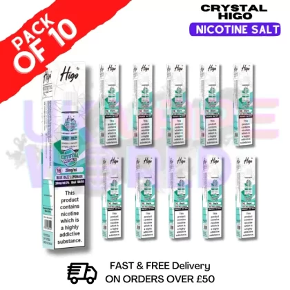 Blue Razz Lemonade Crystal Higo Nic Salt Box Of 10