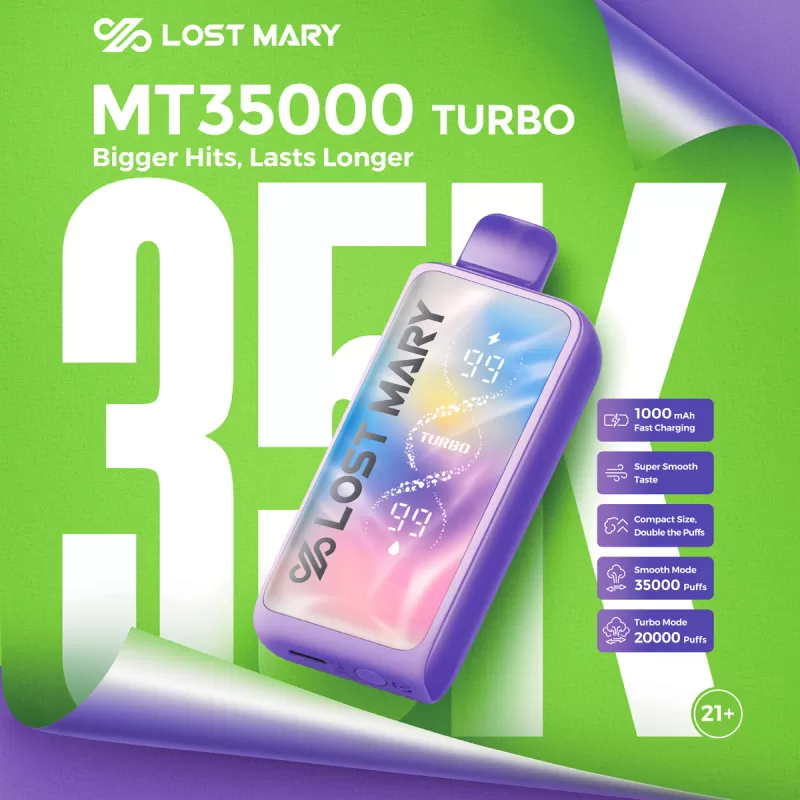 Made in Indonesia | Lost Mary MT35K Turbo Disposable - 35,000 Puffs - Watermelon+