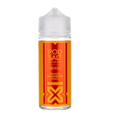 Pod Salt Nexus Mango Strawberry Peach 100ml Short Fill E-Liquid - 0mg No Nicotine, 1.5mg with 1 x Nicotine Shot