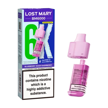 Blueberry Sour Raspberry Lost Mary BM6000 Refill Pack - 10mg - Vape Product