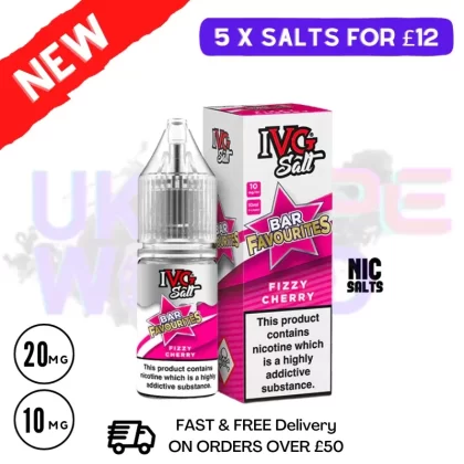 Fizzy Cherry IVG “Bar Favourites” Salt 10ml Nic Eliquid